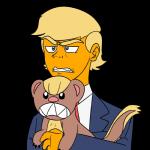 1:1 alpha_channel ambiguous_gender angry blonde_hair blue_eyes clenched_teeth clothing digital_media_(artwork) donald_trump duo frown generation_7_pokemon hair human humor male mammal necktie nintendo orange_body orange_skin pokemon pokemon_(species) real_world simple_background suit teeth third-party_edit unknown_artist what yungoos