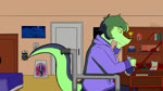 anthro award bed book breasts clothing detailed_background door drawing female freckles furniture green_body green_hair green_scales grey_eyes hair hoodie inside lo-fi long_tail music painting scales smile snout solo tail tail_motion topwear trophy yellow_sclera uviolet cavemanon_studios goodbye_volcano_high i_wani_hug_that_gator lo-fi_hip_hop_study_mix snoot_game fang_(gvh) inco_(iwhtg) olivia_halford reed_(gvh) reeda baryonyx dinosaur prehistoric_species reptile scalie spinosaurid theropod 16:9 animated colored long_playtime sound webm widescreen