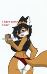 anthro big_breasts big_butt blush breasts butt female small_waist solo text thick_thighs wide_hips pace-maker maxine_boulevard canid canine fox mammal english_text hi_res