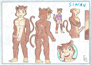 5_toes :d anthro backsack balls barefoot biped border bottomwear brown_body brown_eyes brown_fur butt circumcised close-up clothed clothing crossed_arms erection feet front_view fur genitals grin hand_on_hip humanoid_genitalia humanoid_penis looking_away male multicolored_body multicolored_fur multiple_poses nude open_mouth penis pink_penis pose prehensile_tail rear_view shirt shorts side_view simple_background smile solo standing tail tan_body tan_fur text toes tongue topwear two_tone_body two_tone_fur white_background dashthefox simian_(character) haplorhine mammal monkey primate 2015 character_name headshot_portrait model_sheet portrait signature traditional_media_(artwork)