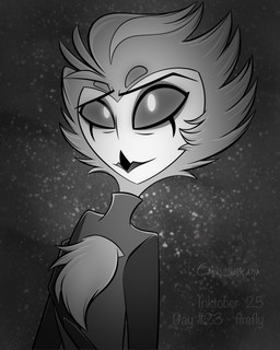 anthro beak chest_tuft clothed clothing cosmic_background feathers looking_at_viewer male multi_eye open_mouth sky solo star starry_background starry_sky text tuft atimon hellaverse helluva_boss stolas_(helluva_boss) avian demon 2025 4:5 hi_res signature