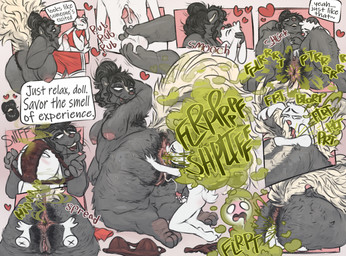 age_difference anal anal_hair anthro anus balls big_anus big_breasts big_tail black_hair bodily_fluids breasts butt cum dialogue dominant dominant_female duo elderly_anthro elderly_female erection facesitting fart fart_cloud fart_fetish fart_sniffing farting_on_another farting_on_face female fingering fingering_partner floppy_ears fluffy fluffy_tail fur gas gassy genital_fluids genitals grey_body grey_fur hair handjob huge_breasts humanoid_genitalia humanoid_penis interspecies kissing long_ears male male/female male_rimming_female mature_female musk musky_butt nipples nude older_female onomatopoeia oral overweight overweight_anthro overweight_female penile penis pubes rimming sex sitting_on_another smelly sniffing sound_effects spread_anus spread_butt spreading sweat sweaty_butt tail text vaginal vaginal_fingering vulva whiskers white_body white_fur younger_male iamapoliceman lagomorph leporid mammal mephitid rabbit skunk comic english_text hi_res