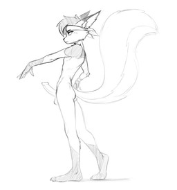 accessory anthro arm_tuft balls big_tail butt dipstick_ears ear_markings ear_tuft erection facial_tuft fluffy fluffy_tail genitals gloves_(marking) hair headband humanoid_genitalia humanoid_penis inner_ear_fluff leg_markings male markings multicolored_ears nude nude_anthro nude_male penis plantigrade pointy_ears pose raised_heel shoulder_tuft socks_(marking) solo standing tail tuft hush_button non_(hush_button) mammal rodent sciurid tree_squirrel 2024 full-length_portrait monochrome portrait sketch