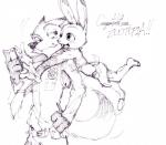 2017 anthro buckteeth canid canine cellphone clothed clothing dipstick_ears dipstick_tail disney duo electronics female fox fully_clothed fur hand_on_hip holding_object judy_hopps lagomorph leporid looking_back male mammal markings monochrome multicolored_ears multicolored_tail nick_wilde open_mouth open_smile phone police police_uniform rabbit raizinndx red_fox simple_background size_difference sketch smile tail tail_markings teeth true_fox uniform white_background zootopia