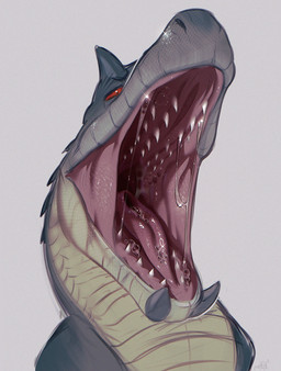 ambiguous_gender bodily_fluids feral grey_body grey_horn grey_scales horn looking_at_viewer mouth_shot open_mouth pupils red_eyes red_tongue saliva saliva_on_tongue saliva_string scales sharp_teeth slit_pupils solo teeth tongue vore nothehe capcom european_mythology monster_hunter mythology fanged dragon fanged_wyvern mythological_creature mythological_scalie reptile scalie snake tobi-kadachi western_dragon wyvern absurd_res hi_res