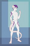 anthro black_eyes briefs bulge clothing fur garco_casigena hair male purple_hair solo tighty_whities underwear white_body white_briefs white_clothing white_fur white_underwear biscuits_(artist) garco_iris mammal murid murine rat rodent 2:3 absurd_res hi_res