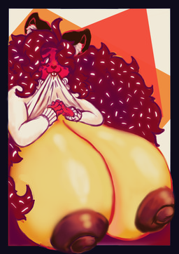 anthro big_breasts breasts female flaky! hair huge_breasts hyper hyper_breasts long_hair red_body solo moyco happy_tree_friends flaky_(htf) eulipotyphlan hedgehog mammal absurd_res hi_res