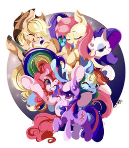 acoustic_guitar clothing cowboy_hat cutie_mark female feral group guitar happy hat headgear headwear horn musical_instrument one_eye_closed plucked_string_instrument simple_background string_instrument wings conditional_dnp tohupo friendship_is_magic hasbro my_little_pony mythology applejack_(mlp) fluttershy_(mlp) mane_six_(mlp) pinkie_pie_(mlp) rainbow_dash_(mlp) rarity_(mlp) twilight_sparkle_(mlp) avian bird earth_pony equid equine horse mammal mythological_creature mythological_equine pegasus pony unicorn colored hi_res signature