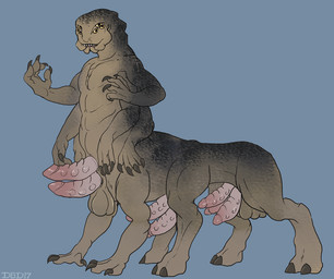 6_arms 6_eyes balls claws front_and_back_penises frontal_taur_balls frontal_taur_genitals frontal_taur_penis genitals long_body male multi_arm multi_balls multi_eye multi_genitalia multi_leg multi_limb multi_penis multifur nude penis solo mallowsal_(artist) alien taur