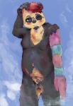 anthro balls biped flaccid fur genitals hair male micropenis nipples nude penis shower simple_background slightly_chubby small_penis smile solo towel kinkykenku matthias_(character) bear mammal 2018 digital_media_(artwork) hi_res unavailable_at_source