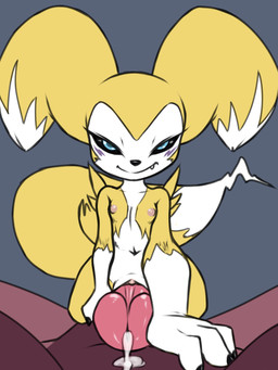 alternate_color big_head black_nose black_sclera blue_eyes bodily_fluids breasts clitoris countershade_face countershade_torso countershading cute_fangs dipstick_tail duo erection faceless_character faceless_gynomorph faceless_intersex fangs female female_focus female_on_top first_person_view foreshortening front_view genital_fluids genitals gloves_(marking) grey_background gynomorph gynomorph/female gynomorph_on_bottom gynomorph_pov humanoid_genitalia humanoid_penis intersex intersex/female intersex_on_bottom intersex_pov looking_at_another looking_at_partner looking_at_viewer markings multicolored_tail navel nipples nude on_bottom on_top penis penis_towards_viewer precum pussyjob sex shortstack shortstack_female simple_background small_breasts smile smirk solo_focus spread_legs spreading straddling stretched_vagina tail tail_markings teeth vulva white_body white_countershading furball bandai_namco digimon fakemon fan_character lilika_snowheart renimpmon digimon_(species) humanoid hybrid impmon renamon 2019 3:4 digital_media_(artwork)