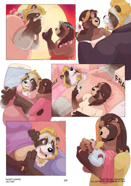 anthro beard blonde_beard blonde_facial_hair blonde_hair box clothing container digit_ring eyewear facial_hair female glasses group hair holding_baby jewelry lei love male male/female marriage_proposal married_couple navel neonate pink_clothing pink_shirt pink_topwear pregnant pregnant_anthro pregnant_female ring shirt sunset topwear trio wedding_ring young senor_nutria sweet_leaves colson_grainger hanna_grainger toby_grainger canid canine mammal mustelid otter raccoon_dog tanuki 2020 comic hi_res mother_(lore) mother_and_child_(lore) mother_and_son_(lore) parent_(lore) parent_and_child_(lore) parent_and_son_(lore) son_(lore)
