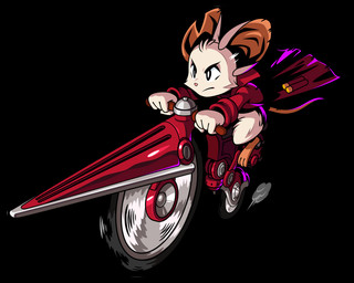 3_toes 4_fingers anthro bicycle bottomless bottomless_female clothed clothing coat dust feet female fingers frown furrowed_eyebrows notched_ear pink_nose small_nose solo speed_lines toes topwear trenchcoat vehicle wheel morgan_guyer mina_the_hollower yacht_club_games mammal mouse murid murine rodent hi_res official_art