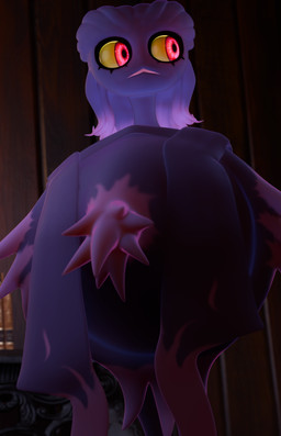 body_gem clothing covering covering_self eyelashes female gem hair hat headgear headwear long_sleeves looking_away nude oversized_sleeves purple_body purple_hair red_eyes solo witch_hat yellow_sclera lorded sumsnermin_(modeler) nintendo pokemon generation_4_pokemon ghost humanoid mismagius pokemon_(species) spirit 3d_(artwork) absurd_res digital_media_(artwork) hi_res