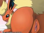 2020 4:3 anus blush butt butt_focus clitoris digital_media_(artwork) eeveelution english_text female feral flareon generation_1_pokemon genitals hi_res looking_at_viewer looking_back nintendo open_mouth open_smile patreon patreon_logo pokemon pokemon_(species) pussy smile solo text tongue tongue_out url winick-lim