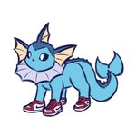 ambiguous_gender blue_body clothed clothed_feral clothing feral footwear humor red_clothing red_footwear red_shoes shoes simple_background solo tail white_background advos jordan_(brand) nike nintendo pokemon canid canine eeveelution generation_1_pokemon mammal pokemon_(species) vaporeon 1:1 digital_media_(artwork)