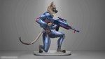 aleos anthro collectible gloynus male science_fiction solo gaya_fus domestic_cat felid feline felis mammal animated short_playtime