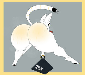 anthro big_butt bodily_fluids butt exercise exercise_equipment eyelashes feline_ears female holding_object huge_butt hyper hyper_butt machine musk musky_butt solo spread_legs spreading sweat sweaty_butt tail white_body yellow_eyes ic0nmon tama_(ic0nmon) robot robot_anthro 2025 digital_drawing_(artwork) digital_media_(artwork)