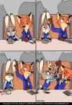 2016 absurd_res anthro canid canine caressing clothed clothing color_edit colored comic diavololo disney duo ear_rub english_text eric_schwartz female fox fur generation_1_pokemon grey_body grey_fur hand_on_ear hi_res judy_hopps lagomorph leporid male male/female mammal nick_wilde nintendo pikachu pokemon pokemon_(species) pokemon_go police police_uniform rabbit red_body red_fox red_fur rubbing text third-party_edit touching_ear true_fox uniform zootopia