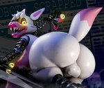 anthro balls big_breasts big_butt breasts butt countershade_face countershade_torso countershading dipstick_tail endoskeleton exposed_endoskeleton genitals gynomorph hair huge_butt intersex lips looking_at_viewer machine markings nipples nude solo tail tail_markings white_body bugafterdark five_nights_at_freddy's five_nights_at_freddy's_2 scottgames mangle_(fnaf) animatronic canid canine fox mammal robot 2024 3d_(artwork) digital_media_(artwork) hi_res