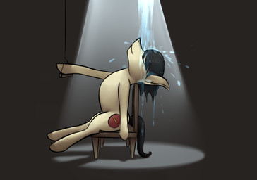 feral grey_background hair humor male pose pun simple_background solo visual_pun water wet marsminer hasbro my_little_pony fan_character pone_keith earth_pony equid equine horse mammal pony digital_media_(artwork) hi_res