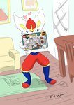 anthro blue_body blue_fur fur happy heart_symbol lego_brick lego_set living_room male red_body red_fur solo the_one_ring white_body white_fur mr_fuwa j._r._r._tolkien lego middle-earth_(tolkien) nintendo pokemon the_lord_of_the_rings cinderace generation_8_pokemon lagomorph leporid mammal pokemon_(species) absurd_res colored digital_drawing_(artwork) digital_media_(artwork) hi_res