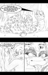 anthro asphyxiation black_bars coiling dialogue duo feral forest fur greeting hair jungle jungle_background limbless male male/male open_mouth plant scales simple_background size_difference speech_bubble tail text tongue tree tacokurt sol_(tacokurt) anaconda boa_(snake) boinae mammal reptile scalie snake 2012 comic digital_media_(artwork) english_text letterbox monochrome