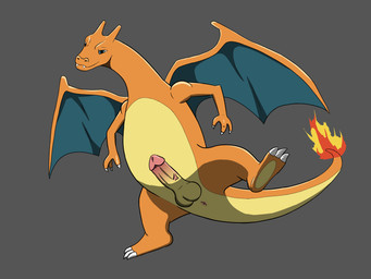 anus balls feral genitals humanoid_genitalia male orange_body penis solo sliver nintendo pokemon charizard generation_1_pokemon pokemon_(species) 4:3 absurd_res hi_res