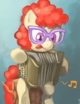 accordion eyewear female feral glasses hair musical_instrument quadruped red_hair solo tail young young_female young_feral unknown_artist friendship_is_magic hasbro my_little_pony twist_(mlp) earth_pony equid equine horse mammal pony