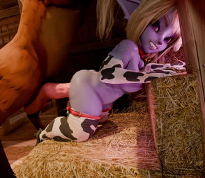 abdominal_bulge animal_print cow_print cow_print_elbow_gloves cow_print_stockings duo female female_penetrated hay hay_bale hucow humanoid_focus intersex intersex/female male male/female male_penetrating male_penetrating_female penetration purple_body sex shortstack shortstack_female solo_focus ekkeves league_of_legends riot_games tencent lillia_(lol) poppy_(lol) deer humanoid mammal yordle 3d_(artwork) 3d_animation animated digital_media_(artwork) hi_res no_sound short_playtime video