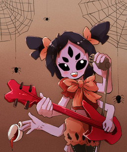 accessory blush bow_(feature) bow_accessory bow_ribbon clothing electric_guitar electronics fangs female guitar hair_accessory hair_bow hair_ribbon microphone musical_instrument playing_guitar playing_music plucked_string_instrument ribbons solo string_instrument teeth twin_bows twin_hair_bows joycall3 undertale undertale_(series) muffet animal_humanoid arachnid arachnid_humanoid arthropod arthropod_humanoid humanoid spider spider_humanoid 2016 5:6 hi_res