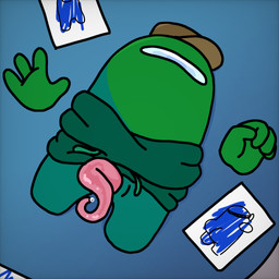 cryingbasil male male/male penis_tentacles solo tentacles wiltingleaf among_us among_us_(cartoon) innersloth green_(among_us) hi_res
