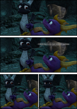 angry balls cave dark_body duo feral funny_face genitals horn humor looking_at_another male male/male penis purple_body purple_eyes red_eyes rope tail text wings yellow_balls yellow_body yellow_penis drakeledragon activision mythology spyro_the_dragon dark_spyro spyro dragon mythological_creature mythological_scalie scalie 3d_(artwork) absurd_res comic digital_media_(artwork) hi_res multiple_scenes source_filmmaker_(artwork)