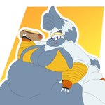 anthro belly big_belly big_breasts breasts chili_dog clothed clothing female food fur gesture hand_gesture hot_dog morbidly_obese morbidly_obese_anthro morbidly_obese_female obese obese_anthro obese_female one_eye_closed overweight overweight_anthro overweight_female prehensile_tail simple_background smile solo swimwear tail thick_thighs thumbs_up wink paceplusle idw_publishing sega sonic_the_hedgehog_(comics) sonic_the_hedgehog_(idw) sonic_the_hedgehog_(series) tangle_the_lemur lemur mammal primate ring-tailed_lemur strepsirrhine 1:1 digital_media_(artwork) hi_res