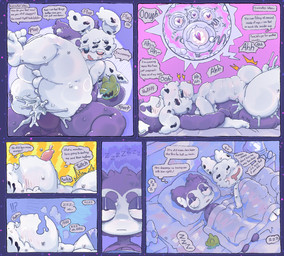 anal anal_penetration anthro ball_size_difference balls bed bedding big_balls big_butt big_penis blanket bodily_fluids butt contact_onomatopoeia cum dialogue duo excessive_cum excessive_genital_fluids femboy fur furniture genital_fluids genitals impact_onomatopoeia impregnation male male/male male_impregnation onomatopoeia ovum ovum_with_heart penetration penis pillow purple_body sleeping snoring sound_effects speech_bubble sperm_cell tail text tired tired_eyes tongue tongue_out unusual_anatomy unusual_tail vowelless vowelless_sound_effect white_body white_fur zzz namu_(artist) moki_(mokimonky) nacho_(nachokokoni) arthropod haplorhine insect lepidopteran mammal monkey moth primate comic english_text hi_res