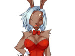 2d_animation 4:3 :< animated anthro arms_by_side bad_metadata bent_arm big_breasts bouncing_breasts bow_(feature) bow_tie breast_physics breasts brown_body brown_fur card cleavage closed_frown clothed clothing costume emofuri eyes_closed female frown fur grey_hair hair hand_on_hip hand_on_own_hip holding_card holding_object holding_playing_card kemono lagomorph leporid looking_at_viewer mammal motion_tweening mouth_closed no_sound open_mouth playing_card rabbit red_eyes ribbons shio_inu short_playtime simple_background solo standing straight_arm touching_hip touching_own_hip webm white_background