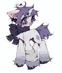 1_horn ahoge bandage bandaged_arm black_scarf blue_eyes cutie_mark ear_piercing ear_ring female feral fetlocks fur hair hooves horn piercing purple_hair purple_tail ring_piercing scarf short_hair short_tail simple_background solo tail white_background white_body white_fur p0nyplanet friendship_is_magic hasbro my_little_pony mythology fan_character rarity_(mlp) equid equine mammal mythological_creature mythological_equine unicorn digital_drawing_(artwork) digital_media_(artwork) hi_res