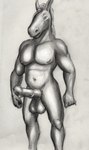 animal_genitalia animal_penis anthro balls belly big_balls big_muscles big_penis equine_genitalia equine_penis erection fist flared_penis fur genitals glistening glistening_body hair looking_at_viewer male manly medial_ring mouth_closed musclegut muscular muscular_anthro muscular_male navel nipples nude pecs penis simple_background solo standing tailless white_background thecuckingfunts equid equine horse mammal absurd_res digital_media_(artwork) graphite_(artwork) greyscale hi_res mixed_media monochrome sketch traditional_media_(artwork)