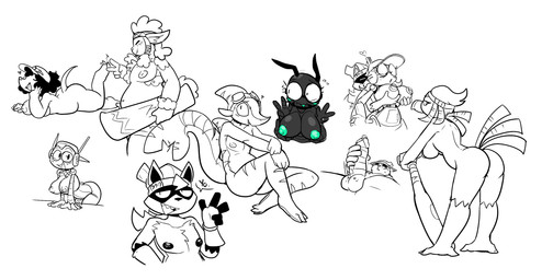 5_fingers accessory antennae_(anatomy) anthro baseball_bat bat_(object) beanie bent_over big_breasts big_butt black_antennae black_body black_exoskeleton black_eyes black_nose breasts butt cheek_fins clothing convenient_censorship crossed_legs dorsal_fin double_v_sign erection exoskeleton eyes_closed eyewear eyewear_on_head feet female fin fingerless_gloves fingers fur genitals gesture gloves goggles goggles_on_head groping_from_behind group hand_gesture handwear hat hat_only head_fin headband headgear headgear_only headwear headwear_only heart_symbol humanoid_genitalia humanoid_on_anthro humanoid_penis looking_at_viewer looking_away machine male male/female masturbation mostly_nude motion_lines nipples non-mammal_breasts nude open_mouth overweight overweight_anthro overweight_female overweight_male penile penile_masturbation penis scar sharp_teeth sitting smile snowboard striped_genitalia striped_penis stripes tail tail_fin talking_to_viewer talons teal_nipples teeth toes v_sign felino al-x alpine_(felino) amelia_(felino) deebee_(felino) nilina_(felino) orion_(tricktrashing) phoebe_(felino) pier_(felino) trick_(tricktrashing) accipitrid accipitriform amphibian android arthropod avian beetle bird bovid caprine cucujoid felid feline fish frog ground_shark humanoid insect ladybug mammal marine procyonid raccoon robot shark sheep 2025 absurd_res black_and_white hi_res monochrome sketch sketch_page spot_color