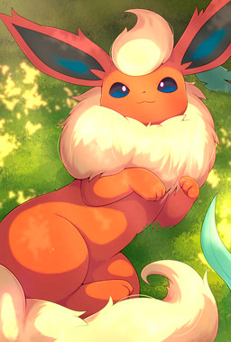 3_toes ambiguous_feral ambiguous_gender black_inner_ear blue_inner_ear blue_sclera brown_nose digitigrade duo feet feral fluffy fluffy_tail fur grass head_tuft kemono light looking_up lying mouth_closed multicolored_body multicolored_fur on_side orange_body orange_ears orange_fur outside paws plant quadruped ruff shadow solo_focus sunlight tail tan_body tan_fur tan_tail toes tuft two_tone_body two_tone_fur two_tone_inner_ear white_eyes rumine nintendo pokemon eeveelution flareon generation_1_pokemon generation_4_pokemon leafeon mammal pokemon_(species) 2026 absurd_res hi_res lighting shaded