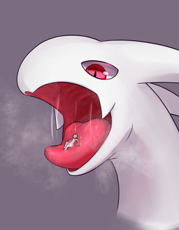 2_horns anthro anthro_pred bodily_fluids duo grey_background horn human_prey imminent_oral_vore imminent_vore kemono larger_pred long_neck male monotone_background monotone_body monotone_horn red_eyes red_tongue saliva saliva_string semi-anthro simple_background size_difference tongue tongue_out white_body white_horn zeg_yoros mythology shema_(zeg_yoros) circlehead dragon human mammal mythological_creature mythological_scalie scalie absurd_res hi_res