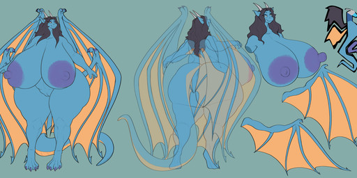2_horns 4_toes 4_wings anthro areola big_areola big_breasts big_butt big_nipples black_hair blue_areola blue_body blue_eyes blue_nipples breasts butt color_swatch eyelashes eyelashes_through_hair feet female female_anthro front_view genitals grey_background hair horn huge_breasts huge_butt huge_hips huge_nipples huge_thighs hyper hyper_breasts looking_at_viewer membrane_(anatomy) membranous_wings monotone_background multi_wing nipple_dip nipples nude nude_anthro nude_female open_mouth open_smile rear_view simple_background smile smiling_at_viewer solo tail tan_body thick_thighs toes translucent translucent_hair vulva wide_hips wings thecoatl034 mythology haavex dragon mythological_creature mythological_scalie scalie bust_portrait full-length_portrait hi_res model_sheet portrait