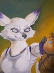 anthro blind calabash clothing disability eye_scar facial_scar female fur scar smile solo feodorath blizzard_entertainment warcraft canid canine fox mammal vulpera hi_res oil_painting_(artwork) painting_(artwork) traditional_media_(artwork) traditional_painting_(artwork)