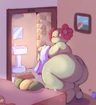 bathroom bellossom big_breasts big_butt breasts butt elemental_creature female flora_fauna flower generation_2_pokemon hi_res huge_breasts huge_butt humanoid lightmizano looking_at_viewer nintendo nude plant pokemon pokemon_(species) sink slightly_chubby solo thick_thighs towel
