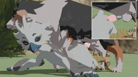age_difference all_fours anal anal_penetration animal_genitalia animal_penis anthro anthro_on_feral anthro_penetrated balls beak bestiality black_body black_fur blue_eyes canine_genitalia canine_penis cheek_tuft close-up doggystyle duo facial_tuft feral feral_penetrating feral_penetrating_anthro from_behind_position fur genitals grey_body knot knotted_penis looking_pleasured male male/male multicolored_body multicolored_fur orange_body orange_fur outside outside_sex penetration penis pinned pinned_to_ground plant sex sheath tuft white_body white_fur wings yellow_eyes young young_anthro young_male younger_penetrated furryfamine20 nintendo the_legend_of_zelda tulin_(tloz) avian canid canine canis domestic_dog hylian_retriever mammal rito 16:9 3d_(artwork) blender_(artwork) blender_eevee_(artwork) digital_media_(artwork) hi_res widescreen