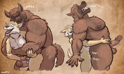 ambiguous_penetration ancient_rome anthro anthro_on_anthro ball_tuft balls big_penis bodily_fluids breath brown_body brown_fur brown_nipples cum cum_while_penetrated cumshot curly_hair dominant duo ejaculation erection eyes_closed fur genital_fluids genitals glans growling hair hands-free history humanoid_genitalia humanoid_penis larger_dom larger_sub looking_pleasured male male/male male_anthro masturbation moan muscular muscular_anthro muscular_arms muscular_bottom muscular_dom muscular_male muscular_sub nipples nude nude_anthro nude_male open_mouth open_smile orgasm orgasm_face outercourse panting pecs penetration penis pink_nipples plap plap_(sound) roman roman_empire satisfied sex simple_background size_difference small_top small_top_big_bottom smile sound_effects standing standing_sex submissive sweat sweaty_body sweaty_face tail text thigh_sex tuft versatile nanoff marcus_agrippa octavianus_augustus canid canine canis mammal wolf 2025 5:3 english_text signature story story_at_source story_in_description