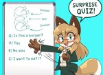 anthro clothing dipstick_tail eyewear female female_anthro fur glasses gloves_(marking) green_eyes hair markings solo tail tail_markings text whiteboard conditional_dnp unknown_artist averi_(fiddleafox) canid canine fox mammal red_fox true_fox english_text meme