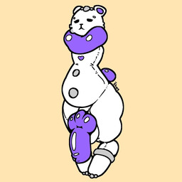 andromorph animal_genitalia animal_penis anthro armless balls belly big_penis canine_genitalia canine_penis erection genitals heart_symbol huge_penis hyper hyper_genitalia hyper_penis inflatable intersex knot neck_tuft penis purple_penis simple_background standing tail tuft white_body shay_the_bunny animate_inanimate bear living_inflatable mammal 1:1 hi_res