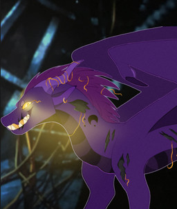 feral gold_(metal) gold_tooth insane intersex intersex/male machine male membrane_(anatomy) metal_skeleton missing_skin solo wings wire wounded mythology hazewing_(zer00000) kabel_(zer00000) deity dragon living_machine mythological_creature mythological_scalie scalie