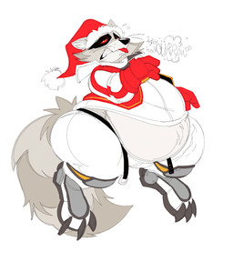 anthro belly belly_overhang big_belly black_nose bodily_fluids boots bottom_heavy bottomwear burp_cloud burping christmas_clothing christmas_headwear clothing dialogue footwear fur furry_tail gloves handwear hat headgear headwear holidays jacket male pants red_eyes red_tongue santa_hat shirt shoes snout solo sweat sweatdrop tail text tongue topwear wide_hips boot_(artist) christmas guardians_of_the_galaxy marvel rocket_raccoon mammal procyonid raccoon 2025 english_text hi_res sketch
